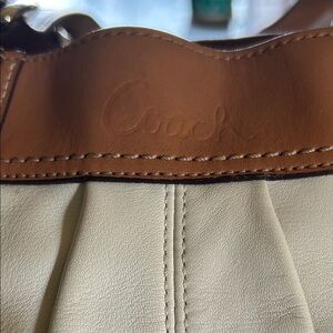 Coach Tan and Cream Leather Handbag